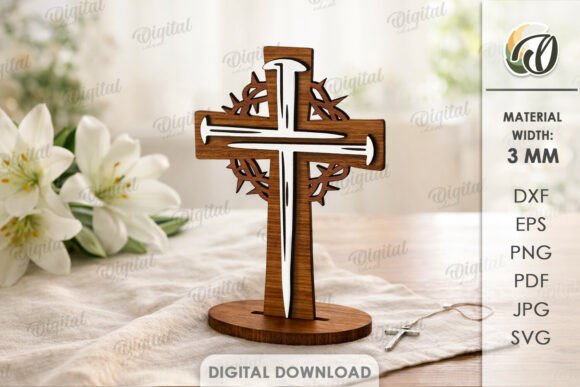3D Christian Cross for Home Decor Projects