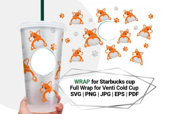Corgi Wrap Graphics for Starbucks Cup Crafts