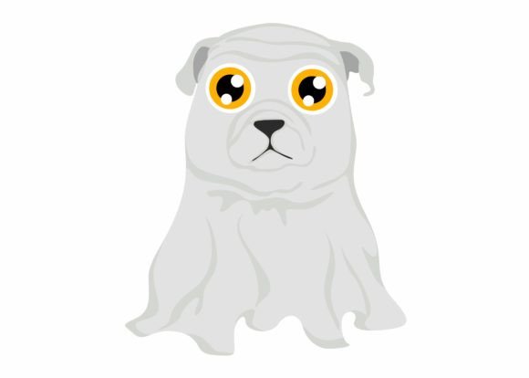 Cute Ghost Bulldog SVG: Halloween Graphics for Crafts