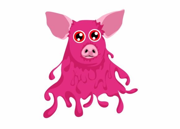Cute Pink Slime Pig SVG: Graphics for Crafts