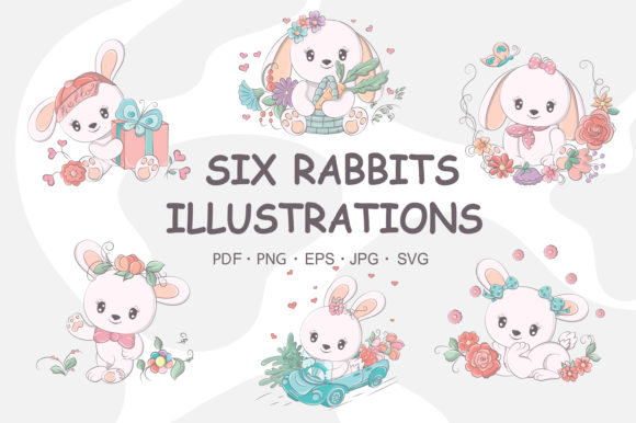 Cute Rabbit Graphics & Illustrations for Branding