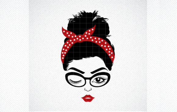 Mom with Bandana, Woman Head: Graphics for Crafts