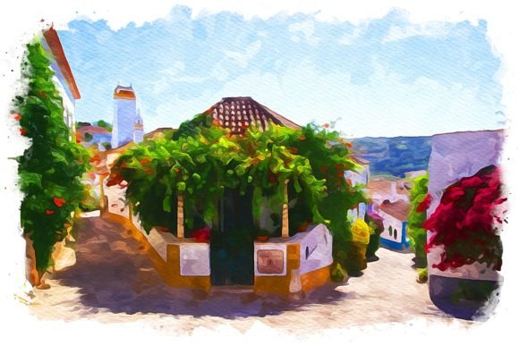Γbidos Portugal Watercolor Illustrations Review