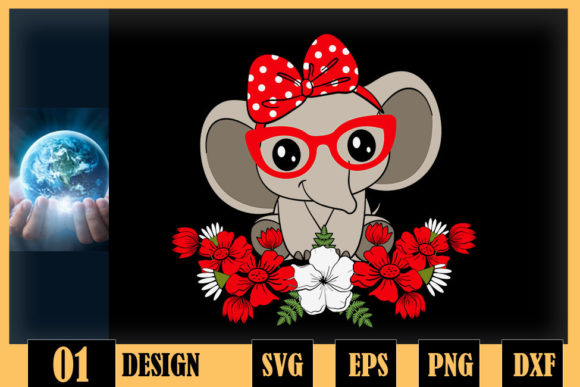 Save the Elephants Mom Red Bow: Graphics for Crafts