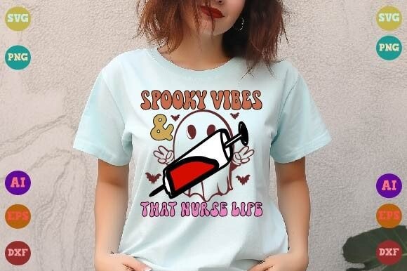 Spooky Vibes Nurse Graphics for Crafts